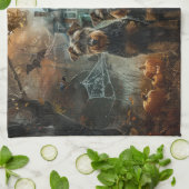 Airedale Halloween Night Doggy Delikatesse Geschirrtuch (Gefaltet)