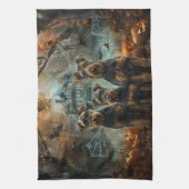 Airedale Halloween Night Doggy Delikatesse Geschirrtuch (Vertikal)