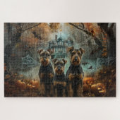 Airedale Halloween Night Doggy Delikatesse Puzzle (Horizontal)
