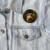 Airedale Hund am St. Patrick's Day Button (Beispiel)