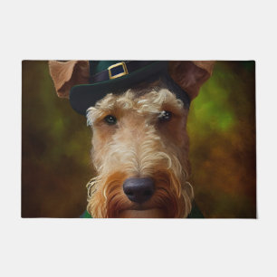 Airedale Hund am St. Patrick's Day Fußmatte
