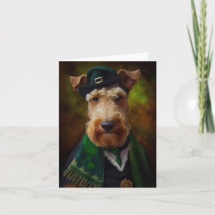 Airedale Hund am St. Patrick's Day Karte