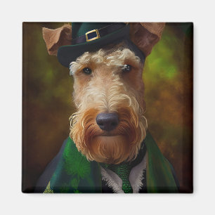 Airedale Hund am St. Patrick's Day Magnet