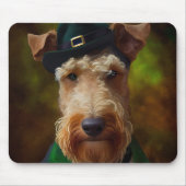 Airedale Hund am St. Patrick's Day Mousepad (Vorne)