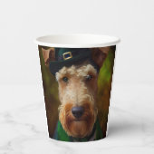 Airedale Hund am St. Patrick's Day Pappbecher (Rückseite)