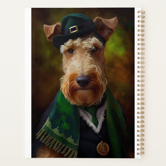 Airedale Hund am St. Patrick's Day Planer (Rückseite)