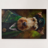Airedale Hund am St. Patrick's Day Puzzle (Horizontal)