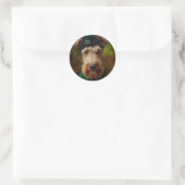 Airedale Hund am St. Patrick's Day Runder Aufkleber (Tasche)