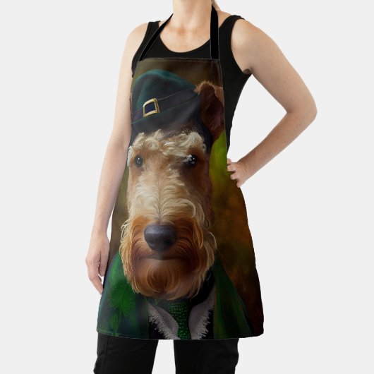 Airedale Hund am St. Patrick's Day Schürze (InSitu)