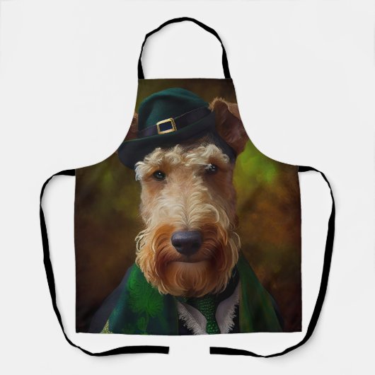 Airedale Hund am St. Patrick's Day Schürze (Vorderseite)