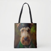Airedale Hund am St. Patrick's Day Tasche (Vorderseite)