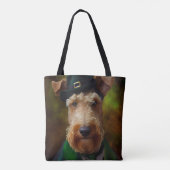 Airedale Hund am St. Patrick's Day Tasche (Rückseite)