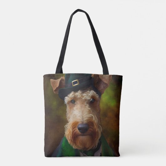 Airedale Hund am St. Patrick's Day Tasche (Rückseite)