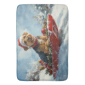 Airedale Hund in Sledge Let it Snow Weihnachten Badematte (Vorderseite Vertikal)