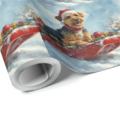 Airedale Hund in Sledge Let it Snow Weihnachten Geschenkpapier (Rolleneckpunkt)