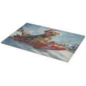 Airedale Hund in Sledge Let it Snow Weihnachten Schneidebrett (Ecke)