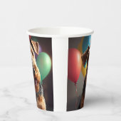 Airedale Hund mit Kuchen und Ballons Pappbecher (Links)