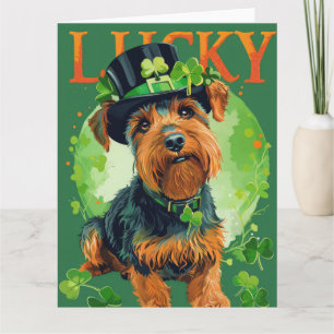 Airedale Hund St. Patrick's Day Karte