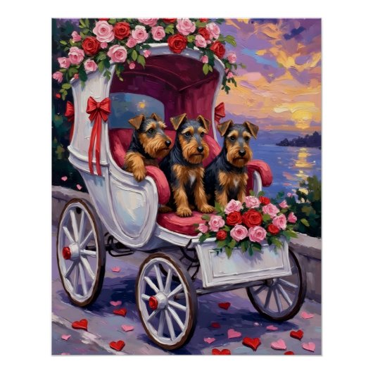 Airedale Hund Valentinstag Poster (Vorderseite)