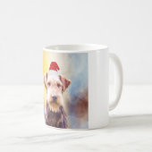 Airedale Hund Weihnachten Weihnachtsmannmütze Art  Kaffeetasse (VorderseiteRechts)