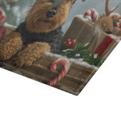 Airedale-Hund Weihnachtsfest Schneidebrett (Ecke)
