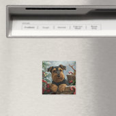 Airedale-Hund Weihnachtsfestlich Magnet (In Situ (Geschirrspüler))