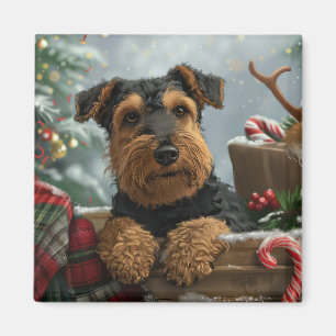 Airedale-Hund Weihnachtsfestlich Magnet