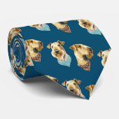 Airedale Hunde auf Sky Blue Krawatte (Gerollt)