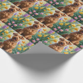 Airedale Hunde Frühlingsblumen Malerei Geschenkpapier (Ecke)