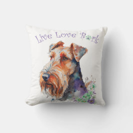 Airedale Hunde Mama Floral Kissen
