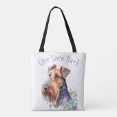 Airedale Hunde Mama Floral Tasche (Rückseite)