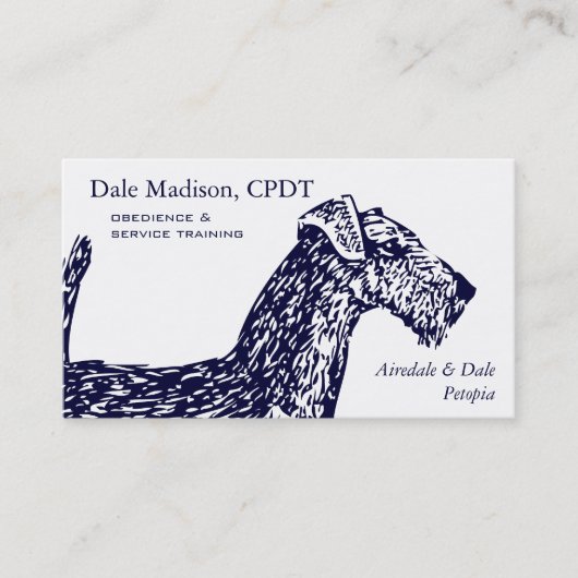 Airedale-Hundegeschäft Visitenkarte (Vorderseite)