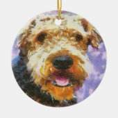 Airedale Keramik Ornament (Vorne)