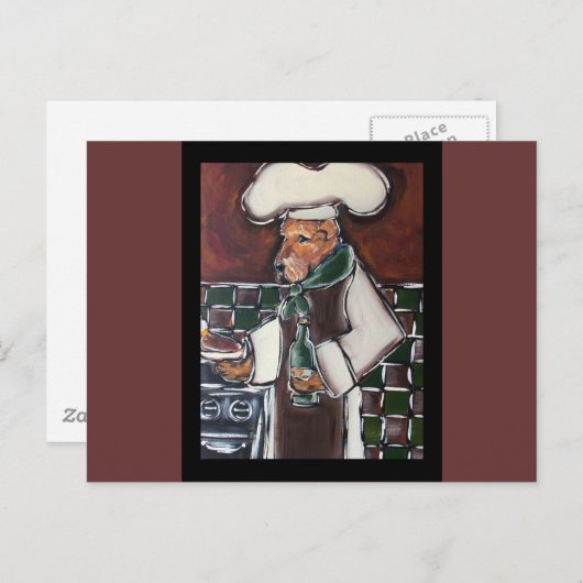 Airedale Koch Postkarte (Vorne/Hinten)