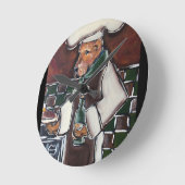 Airedale Koch Runde Wanduhr (Winkel)