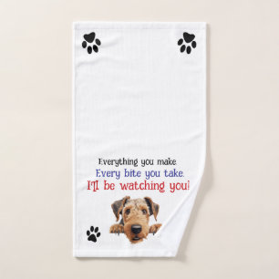 Airedale Küchentücher werde ich dir zuschauen Handtuch