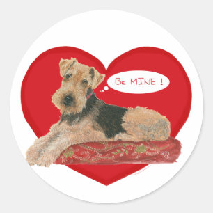 Airedale, Lakeland, Welsh Terrier Runder Aufkleber