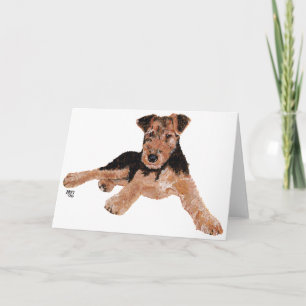 Airedale, Lakeland, Welsh Terrier Welpe Karte