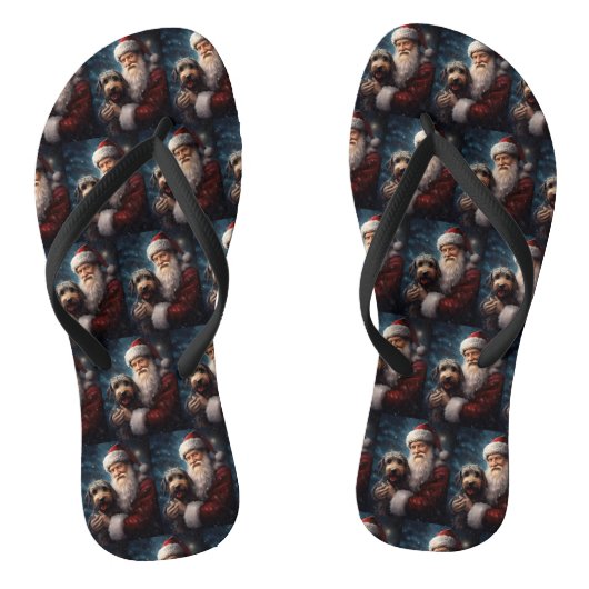 Airedale mit dem Weihnachtsmann Festlich Weihnacht Badesandalen (Fußbett)