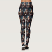Airedale mit dem Weihnachtsmann Festlich Weihnacht Leggings (Rückseite)