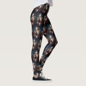 Airedale mit dem Weihnachtsmann Festlich Weihnacht Leggings (Rechts)