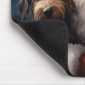 Airedale mit dem Weihnachtsmann Festlich Weihnacht Mousepad (Ecke)