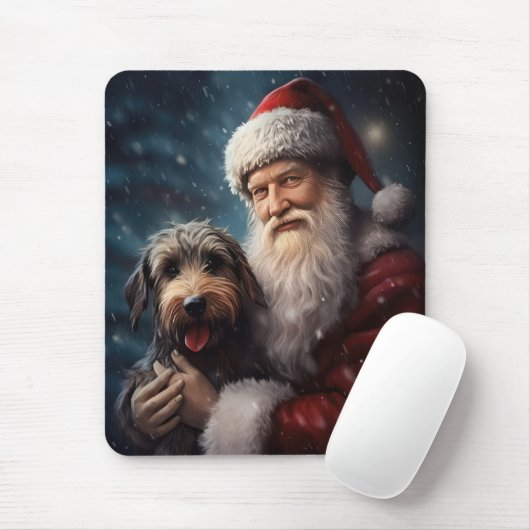 Airedale mit dem Weihnachtsmann Festlich Weihnacht Mousepad (Mit Mouse)