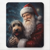 Airedale mit dem Weihnachtsmann Festlich Weihnacht Mousepad (Vorne)