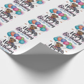 Airedale mit Luftballons Geburtstag Geschenkpapier (Ecke)