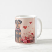 Airedale mit Rose - Valentinstag Kaffeetasse (VorderseiteRechts)