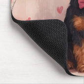 Airedale mit Rose - Valentinstag Mousepad (Ecke)
