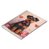Airedale mit Rose - Valentinstag Notizblock (Linke Seite)