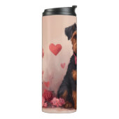 Airedale mit Rose - Valentinstag Thermosbecher (Nach links gedreht)
