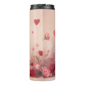 Airedale mit Rose - Valentinstag Thermosbecher (Rückseite)